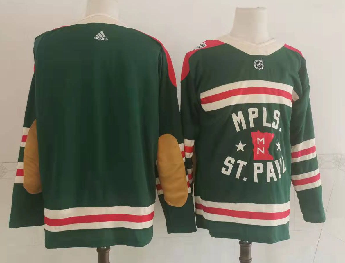 Mens Minnesota Wild Blank Green 2022 Winter Classic Adidas Stitched Nhl Jersey