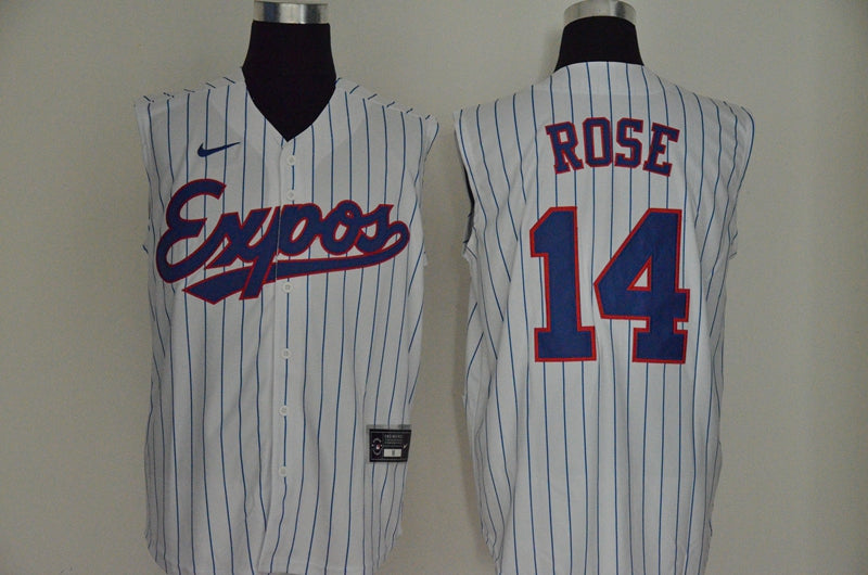 Mens Montreal Expos 14 Pete Rose White Cooperstown Collection 2020 Cool And Refreshing Sleeveless Fan Stitched Mlb Nike Jersey