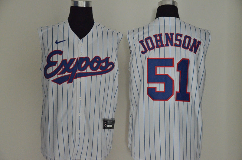 Mens Montreal Expos 51 Randy Johnson White Cooperstown Collection 2020 Cool And Refreshing Sleeveless Fan Stitched Mlb Nike Jersey