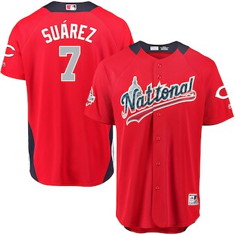 Mens National League 7 Eugenio Suarez Majestic Red 2018 Mlb All star Game Home Run Derby Player Jersey