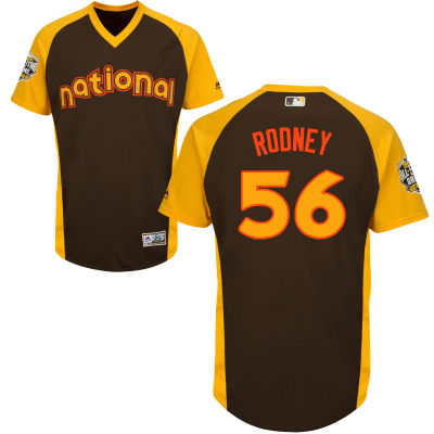 Mens National League Miami Marlins 56 Fernando Rodney Brown 2016 Mlb All star Cool Base Collection Jersey