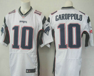 Mens New England Patriots 10 Jimmy Garoppolo New White Road Stitched Nfl Nike Elite Jersey