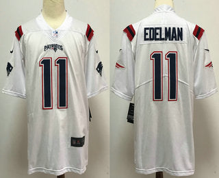 Mens New England Patriots 11 Julian Edelman White 2020 New Vapor Untouchable Stitched Nfl Nike Limited Jersey