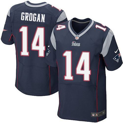 Mens New England Patriots 14 Steve Grogan Navy Blue Retired Player Nfl Nike Elite Jersey