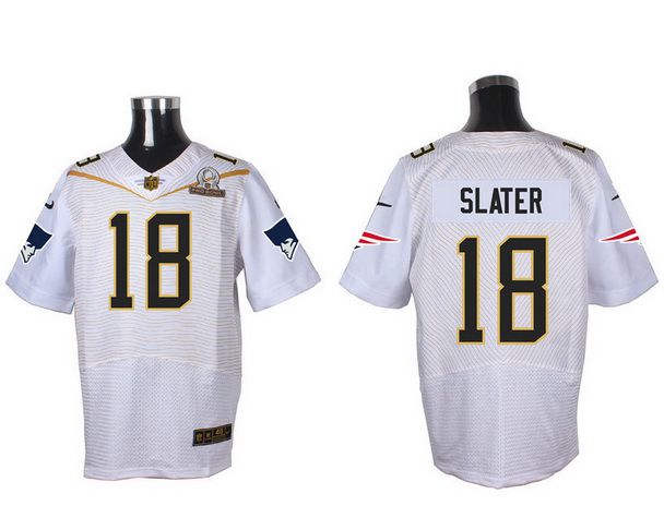 Mens New England Patriots 18 Matthew Slater White 2016 Pro Bowl Nike Elite Jersey
