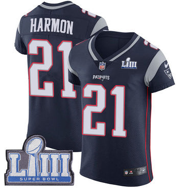 Mens New England Patriots 21 Duron Harmon Navy Blue Nike Nfl Home Vapor Untouchable Super Bowl Liii Bound Elite Jersey