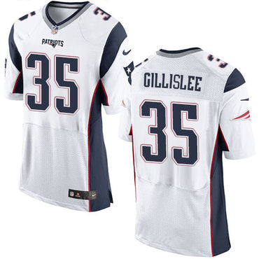 Mens New England Patriots 35 Mike Gillislee White Alternate Stitched Nfl Nike Elite Jersey