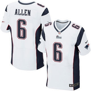Mens New England Patriots 6 Ryan Allen White Road Nfl Nike Elite Jersey