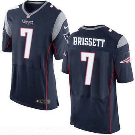 Mens New England Patriots 7 Jacoby Brissett New Navy Blue Team Color Stitched Nfl Nike Elite Jersey