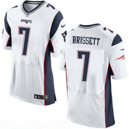 Mens New England Patriots 7 Jacoby Brissett New White Road Stitched Nfl Nike Elite Jersey