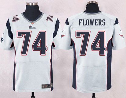 Mens New England Patriots 74 Trey Flowers White Road Nfl Nike Elite Jersey