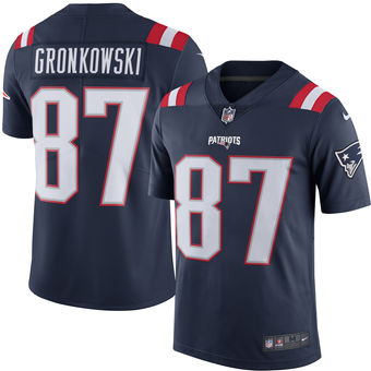 Mens New England Patriots 87 Rob Gronkowski Nike Navy Color Rush Limited Jersey