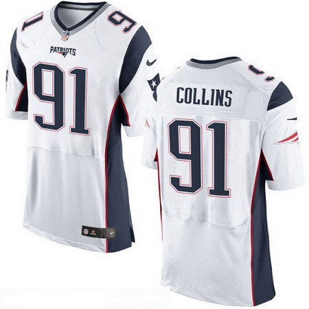 Mens New England Patriots 91 Jamie Collins New White Road Stitched Nfl Nike Elite Jersey