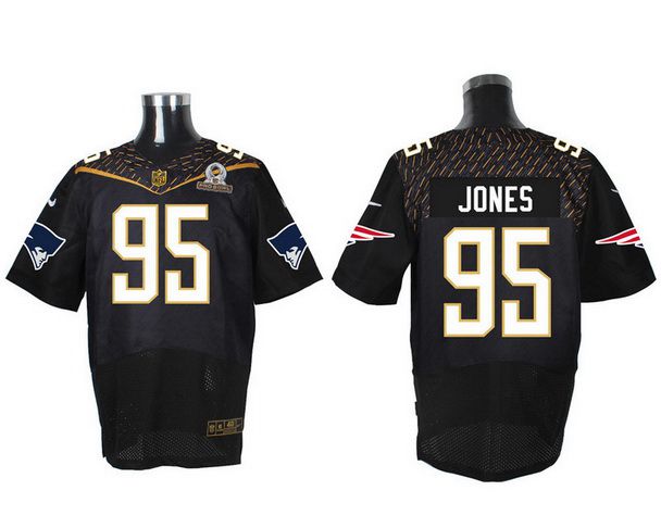 Mens New England Patriots 95 Chandler Jones Black 2016 Pro Bowl Nike Elite Jersey