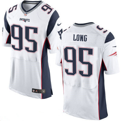 Mens New England Patriots 95 Chris Long White Road Stitched Nfl Nike Elite Jersey