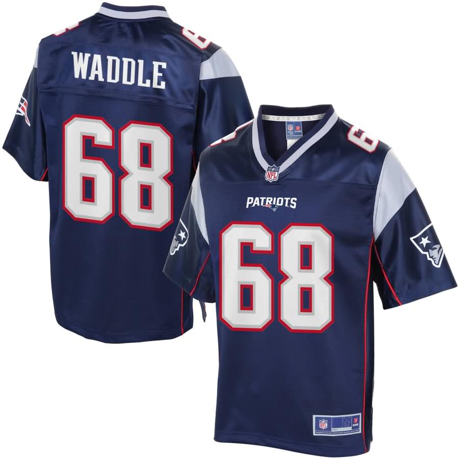 Mens New England Patriots Laadrian Waddle Nfl Pro Line Navy Team Color Jersey