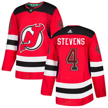 Mens New Jersey Devils 4 Scott Stevens Red Drift Fashion Adidas Jersey