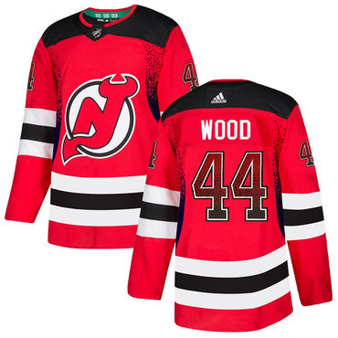 Mens New Jersey Devils 44 Miles Wood Red Drift Fashion Adidas Jersey
