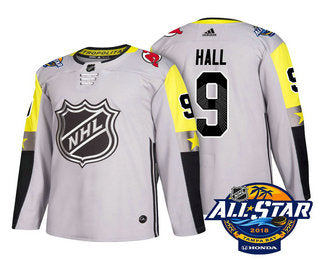 Mens New Jersey Devils 9 Taylor Hall Grey 2018 Nhl All star Stitched Ice Hockey Jersey