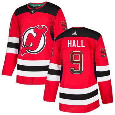 Mens New Jersey Devils 9 Taylor Hall Red Drift Fashion Adidas Jersey