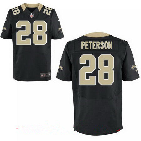 Mens New Orleans Saints 28 Adrian Peterson Nike Black Elite Jersey