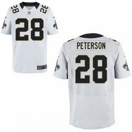 Mens New Orleans Saints 28 Adrian Peterson Nike White Elite Jersey