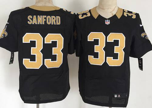 Mens New Orleans Saints 33 Jamarca Sanford Nike Black Elite Jersey