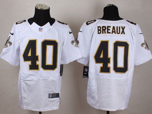 Mens New Orleans Saints 40 Delvin Breaux White Road Nfl Nike Elite Jersey