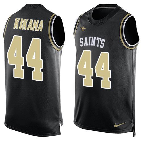 Mens New Orleans Saints 44 Hauoli Kikaha Black Hot Pressing Player Name Number Nike Nfl Tank Top Jersey