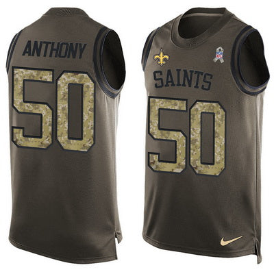 Mens New Orleans Saints 50 Stephone Anthony Green Salute To Service Hot Pressing Player Name Number Nike Nfl Tank Top Jersey