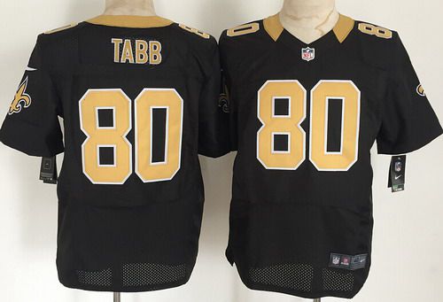 Mens New Orleans Saints 80 Jack Tabb Nike Black Elite Jersey