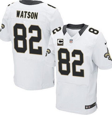 Mens New Orleans Saints 82 Benjamin Watson White Road C Patch Nfl Nike Elite Jersey