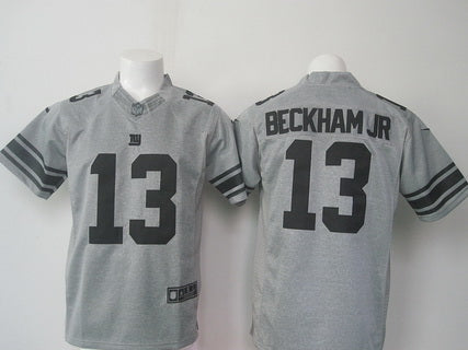 Mens New York Giants 13 Odell Beckham Jr Nike Gray Gridiron 2015 Nfl Gray Limited Jersey