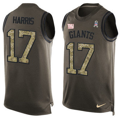 Mens New York Giants 17 Dwayne Harris Green Salute To Service Hot Pressing Player Name Number Nike Nfl Tank Top Jersey