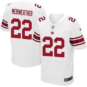 Mens New York Giants 22 Brandon Meriweather White Road Nfl Nike Elite Jersey