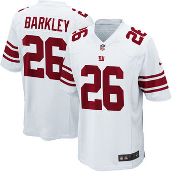 Mens New York Giants 26 Saquon Barkley Nike White 2018 Nfl Draft Pick Game Jersey