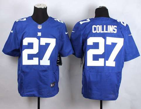 Mens New York Giants 27 Landon Collins Nike Blue Elite Jersey
