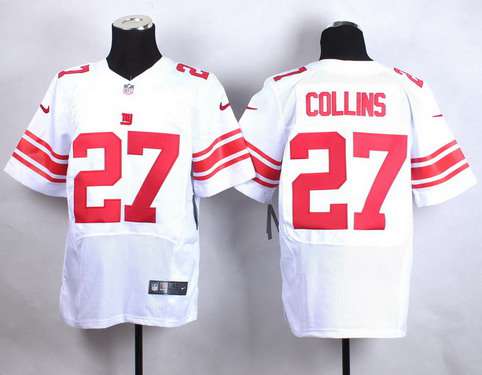 Mens New York Giants 27 Landon Collins Nike White Elite Jersey
