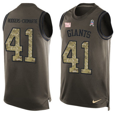 Mens New York Giants 41 Dominique Rodgers cromartie Green Salute To Service Hot Pressing Player Name Number Nike Nfl Tank Top Jersey