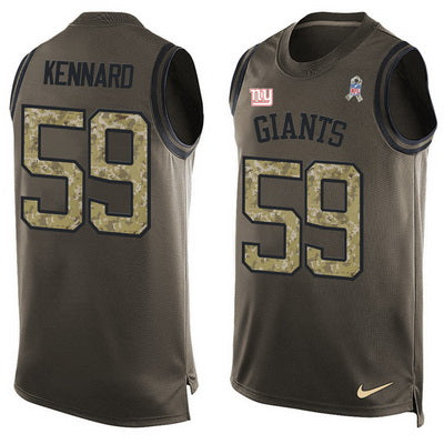 Mens New York Giants 59 Devon Kennard Green Salute To Service Hot Pressing Player Name Number Nike Nfl Tank Top Jersey