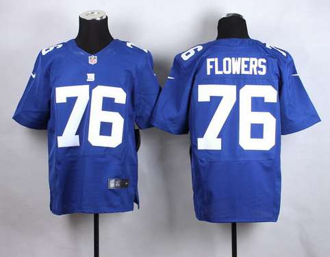 Mens New York Giants 76 Ereck Flowers Nike Blue Elite Jersey