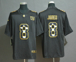 Mens New York Giants 8 Daniel Jones Jesus Faith Black Vapor Untouchable Stitched Nfl Nike Limited Jersey