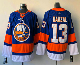 Mens New York Islanders 13 Mathew Barzal Blue Home 2017 2018 Hockey Stitched Nhl Jersey