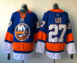 Mens New York Islanders 27 Anders Lee Blue Home 2017 2018 Hockey Stitched Nhl Jersey