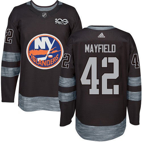 Mens New York Islanders 42 Scott Mayfield Adidas Black Authentic 1917 2017 100th Anniversary Nhl Jersey