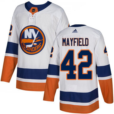 Mens New York Islanders 42 Scott Mayfield Reebok White Away Authentic Nhl Jersey