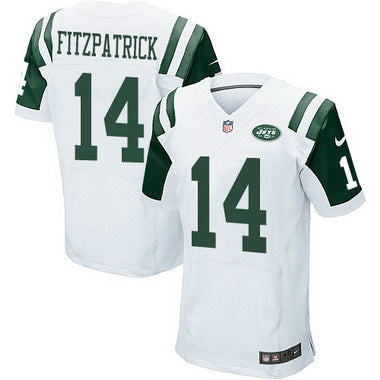 Mens New York Jets 14 Ryan Fitzpatrick White Road Nfl Nike Elite Jersey