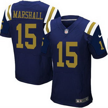 Mens New York Jets 15 Brandon Marshall Navy Blue Alternate Nfl Nike Elite Jersey