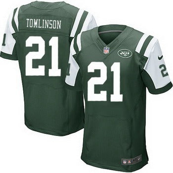 Mens New York Jets 21 Ladainian Tomlinson Green Team Color Nfl Nike Elite Jersey