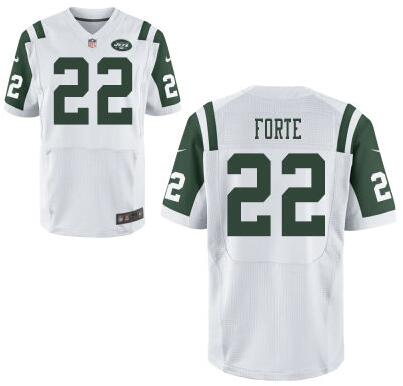 Mens New York Jets 22 Matt Forte Williams White Road Nfl Nike Elite Jersey
